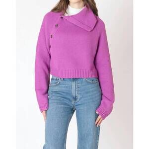 NEW DEX cross neck sweater in magenta
